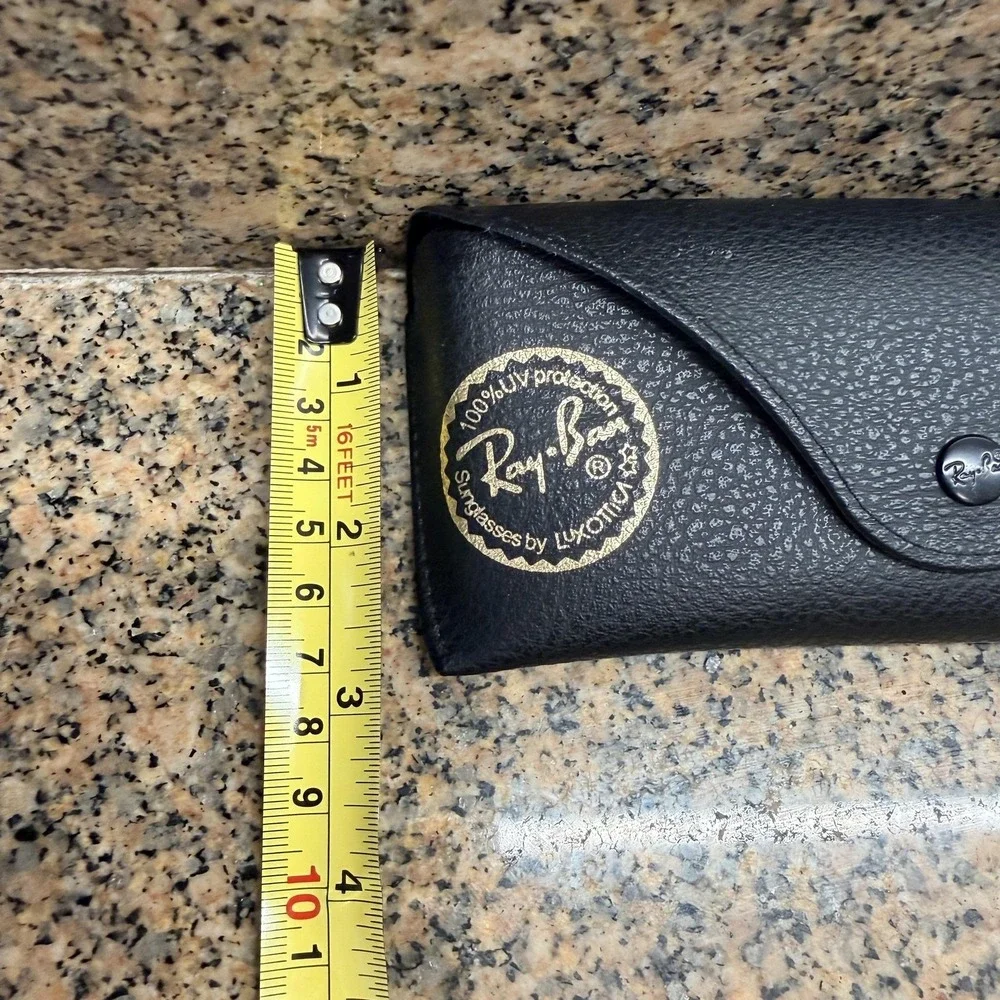 Ray-Ban Black Pebbled Faux Leather Sunglasses Case with Booklet